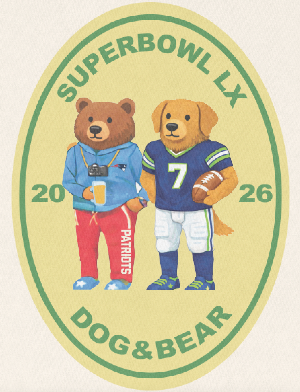 DOG & BEAR SUPERBOWL 2026- IVORY